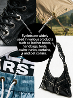 Œillets ronds en laiton plaqué, lavables, multi-tailles, pour vêtements, sacs, rideaux, chaussures et accessoires