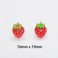 Bulk Voorraad Goedkope Prijs Plat Hars Fruit Plak Kunstmatige Kersenappel Citroen Haar Ornament Voor Kinderen Souvenir Decoratie