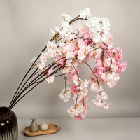 Harga Pabrik Ranting Bunga Sakura Tiruan Realistis dari Sutra, Semprotan Sakura Nordik untuk Dekorasi Rumah, Kantor, Thanksgiving, Natal