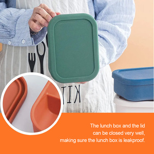 Juego de fiambrera de silicona sin Bpa con aislamiento a prueba de fugas personalizado caja Bento de silicona escolar para niños - Product Image 6