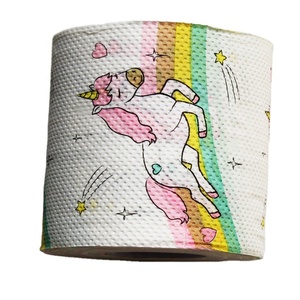 Papel Higiénico Suave de Pulpa de Madera Virgen con Estampado de Unicornios, Papel Decorativo Biodegradable, Rollo de Papel Higiénico Rosa - Product Image 1