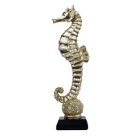 Décoration d'intérieur transfrontalière de style européen moderne et minimaliste, meuble TV de hall d'entrée, autocollant hippocampe et coquillage, feuille d'or, résine haut de gamme de niche