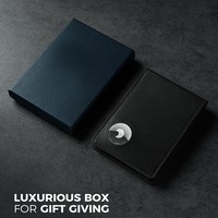 Portefeuille intelligent pour hommes de haute qualité en cuir véritable peau de cheval fou avec fermeture ouverte porte-carte RFID court et portefeuille GPS