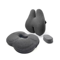 Coussin de siège en mousse à mémoire de forme, ensemble de coussins pour soulager les douleurs lombaires et du coccyx, pour le bureau, la voiture, le fauteuil roulant, design ergonomique orthopédique