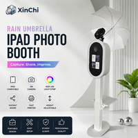 Machine de photomaton portable professionnelle 2025 pour iPad avec anneau lumineux RGB et parapluie flash de studio pour location d'événements de mariage
