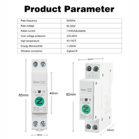 Interruptor Inteligente OEM Tuya Zigbee para Riel DIN, Relé MCB con Temporizador, Medidor de Energía, Protección de Voltaje, Control por Aplicación