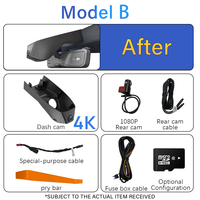 Caméra embarquée HOLROADX 4K sur mesure pour Buick Enclave 2018-2024, double objectif, enregistreur vidéo WiFi avec vision nocturne et enregistrement en boucle