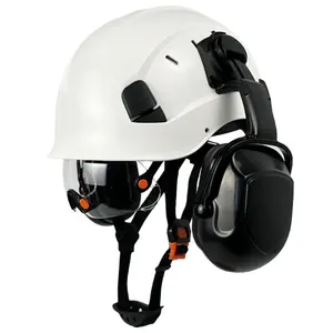 安全en12492攀岩头盔ant5ppe带护目镜的安全头盔abs安全圆帽檐头盔