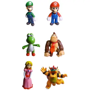 Mainan Figur Aksi Karakter Kartun, Koleksi 4.5-5 Inci Tokoh Anime PVC Model Super Marios Bro Mainan Action Figure