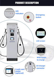 Bluesky <span class=keywords><strong>22kw</strong></span> AV EV chargeur station de charge de voiture monté au sol avec paiement POS OCPP Type 2 avec deux pistolets - Product Image 2