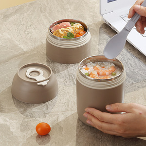 304 Stainless Steel Insulated Lunch <b>Box</b> Cylinder Seal Lid Food <b>Storage</b> Container For Outdoor Use - Product Image 4