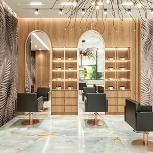 Hair Salon Station Interior design Furniture Full Room Customization Manicure Nail Salon Barber store decoration Renovation - Product Image 2