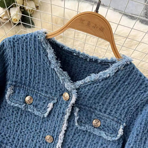 Boutique autunno nuova giacca alla moda in Denim corto <span class=keywords><strong>con</strong></span> <span class=keywords><strong>frange</strong></span> e Modulare mezza <span class=keywords><strong>gonna</strong></span> da donna - Product Image 5