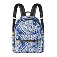 Sac à dos tendance en cuir PU durable, imperméable, avec logo personnalisé, motif polynésien Tonga, pour femme, idéal pour l'école - Prix de gros