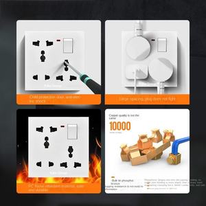 Prise murale tactile 3 sorties 16A avec port USB et voyant lumineux, design minimaliste pour interrupteur mural encastré domestique - Product Image 5