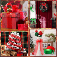 Ruban en organza transparent de 1 pouce, ruban soyeux transparent pour emballage cadeau, décorations de sapin de Noël, nœuds, couronnes de mariage, emballage