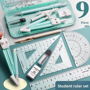 <span class=keywords><strong>Nouveaux</strong></span> produits : Ensemble d'apprentissage règle et compas <span class=keywords><strong>pour</strong></span> élèves du primaire – <span class=keywords><strong>Outils</strong></span> de dessin mathématique tendance en métal et plastique – Vente en gros - Product Image 4