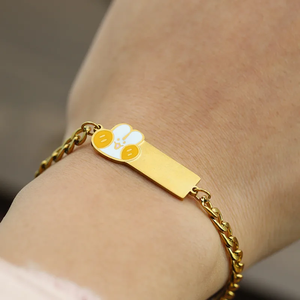 Bracelet pour femme en acier inoxydable 304 plaqué or 18 carats de haute qualité, motif géométrique coloré, goutte d'huile, champignon, éléphant, cheval - Product Image 4