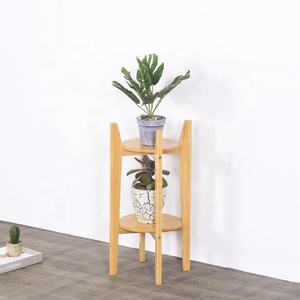 Support de plantes d'intérieur à 2 niveaux, support de pot de fleurs en bambou, étagère porte-plantes pour <span class=keywords><strong>balcon</strong></span> et <span class=keywords><strong>jardin</strong></span> - Product Image 1