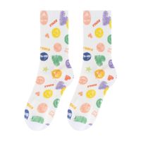 KTS19 Vente en gros Conception personnalisée Logo Impression par sublimation thermique vierge Impression 3D blanche Chaussettes d'équipage numériques