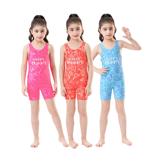 Wholesale One-Piece Training Swimsuit for Girls Quick-Drying Kids Beachwear Printed Cartoon Plus Size L-4XL Children's Swimwear