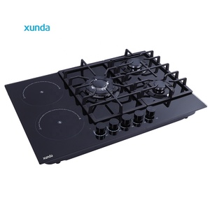 Xunda CE CB chứng nhận <span class=keywords><strong>6</strong></span> Burner lai bếp 90cm được xây dựng trong tấm gốm cho truy cập hàng đầu HOB các thiết bị 2 điện 4 gas đầu đốt - Product Image 3