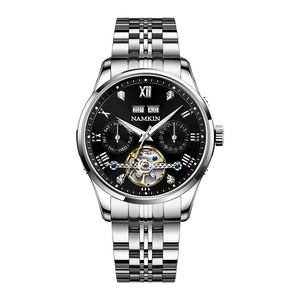 1Customized Luxury Stainless Steel Miyota <b>Automatic</b> Mechanical Water Resistant Chronograph Men's <b>Watch</b> Pointer Dial 20mm Band - Product Image 3