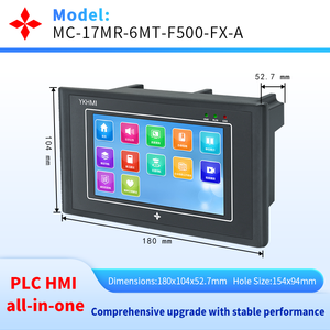 5นิ้ว HMI PLC All-in-one FX1S FX3S FX3G <span class=keywords><strong>FX3U</strong></span> เคาน์เตอร์และแกนความเร็วสูงในตัว AD DA อนาล็อกและการควบคุมอุณหภูมิ - Product Image 3