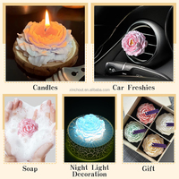 Cetakan lilin Peony untuk pembuatan lilin 3 rongga cetakan silikon bunga untuk kerajinan lilin Tealight plester sabun lilin Epoxy Resin