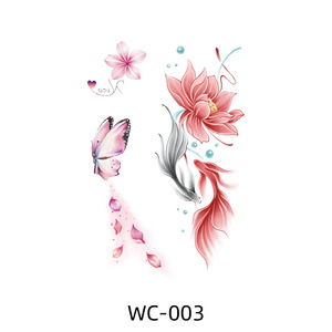 Pegatinas de Tatuajes de Colores sin Agua, Nuevo Estilo, Diseños Florales de Mariposas, para Hombres y Mujeres, Pequeñas, Resistentes al Agua y al Sudor - Product Image 4