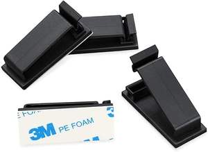 XZH-40 3M Rectangular Auto-adesivo Cable Management Clips Cord Organizer Fiação Fixação Assento Preto/Branco Fivela clipes de cabo - Product Image 2