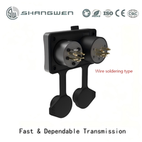 Outdoor 2-XLR 5-Polig Stecker/Buchse Metall AV XLR 5-Pol Steckverbinder 5-Pin Einbau-XLR-Buchse Outdoor AV-Ausrüstung IP65