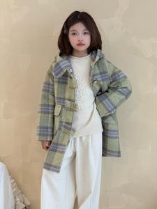 <span class=keywords><strong>Manteau</strong></span> d'hiver long à carreaux pour filles, décontracté, mignon, en laine synthétique, <span class=keywords><strong>chaud</strong></span>, doux, en polyester imprimé, à capuche, fermeture à boutons, <span class=keywords><strong>manteau</strong></span> MeiXi - Product Image 3