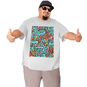 Camiseta personalizada para hombre de talla grande con imagen personalizada, ropa de calle, diseño liso de algodón 100% con técnicas de serigrafía de impresión en contraste - Product Image 1
