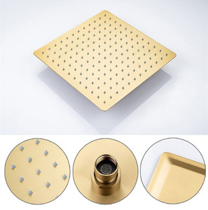 Brushed Gold Thermostatic Rain <strong>Shower</strong> Faucets Concealed Control Mixer <strong>Valve</strong> Adjustable Sliding <strong>Bar</strong> Set - Product Image 5