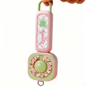 <span class=keywords><strong>Mini</strong></span> Ventilador Cuadrado de Doble Uso con Gancho para Colgar, Ventilador de Mano y de Escritorio, Diseño Fresco y Lindo para Regalo de Niñas, Venta al por Mayor - Product Image 5