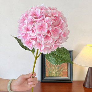 White <b>Hydrangea</b> Flower Home Decoration <b>Artificial</b> Flowers High Quality Simulation <b>Hydrangea</b> Silk Flower With Clear Glass Vase - Product Image 5