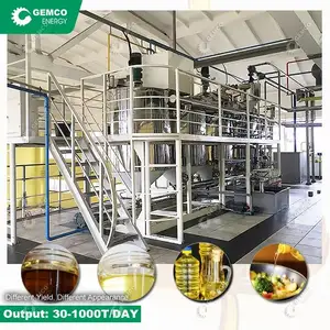 Ce Certified Complete Crude Vegetable Industrial Fish Oil Refinery Plant for Processing Large Scale Edible,Cooking,Rice Bran