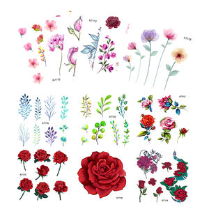 สติ๊กเกอร์แทททูชั่วคราวลายดอกไม้ 3 มิติ กันน้ำ พิมพ์ลายตามสั่ง ขายส่ง <span class=keywords><strong>ยอด</strong></span>นิยม สำหรับติดตัว แขน มือ สีสันสดใส - Product Image 2