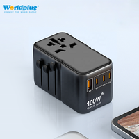 Adaptateur de voyage universel Worldplug GnN Technology, chargeur mural USB type C