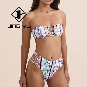 Traje de Baño Bohemio Personalizado de Alta Calidad, Conjunto de Bikini Estampado con Diseño OEM, Poliéster Ecológico - Product Image 3