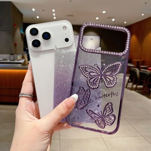 Funda de Teléfono con Pedrería y Mariposas para Mujer/Niña, Compatible con <span class=keywords><strong>iPhone</strong></span> 17 <span class=keywords><strong>Pro</strong></span> <span class=keywords><strong>Max</strong></span>, 17 Air, 16, 15, 14, <span class=keywords><strong>13</strong></span>, 12, Diseño Degradado Naranja Brillante de Lujo - Product Image 6