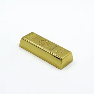 Full Printing Customized Gold bar shape Metal 2.0 USB Flash Drive Bulk items aluminum usb pen drive 8GB