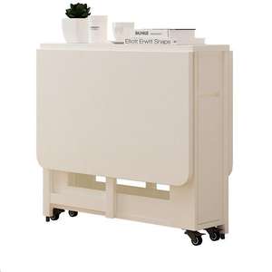 YOUTAI 2026 Ensemble de chaises de salle à manger multifonctionnelles en bois massif Table pliante mobile à roues universelles avec fonction extensible - Product Image 2