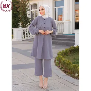 China Factory Sale Muslim Women Wear Hotsale Simple Style Islamic Pants Soft Cotton Wide Leg Pants Online