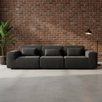 Sofá de Tela de Pana Estilo Bloque de Tofu con Compresión Total, Diseño Minimalista Moderno y Relleno de Esponja de Alta Densidad