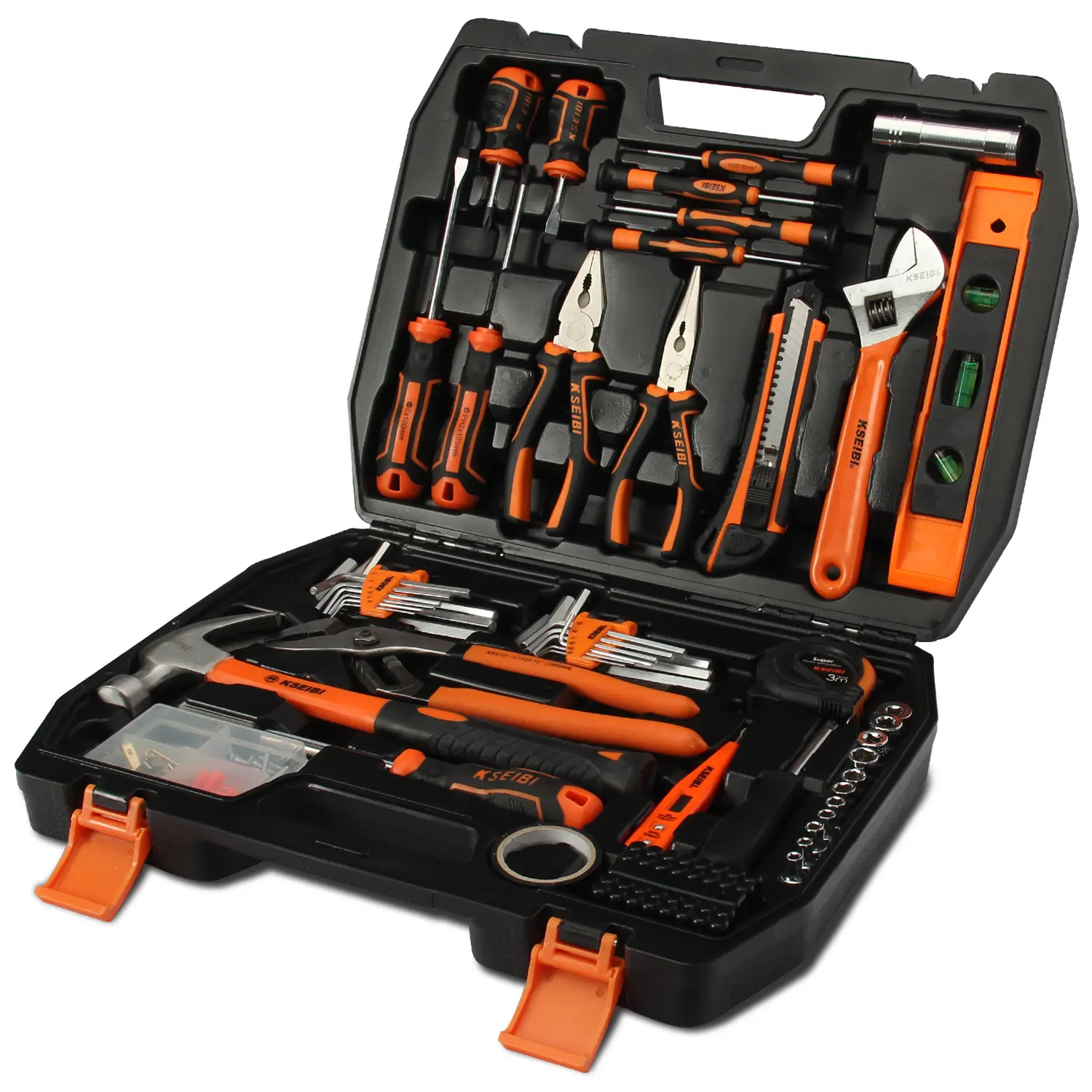 KSEIBI Full Toolset Plastic Box 84-pc Car Repair Tool kits Hand Tool Kits