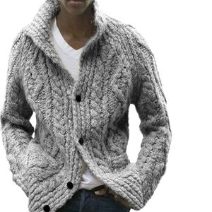 Fall/Winter Men's Wool/Viscose Anti-Pilling <b>Pullover</b> <b>Sweater</b> Solid Color for Collar Long Sleeve Knitted Coat - Product Image 1