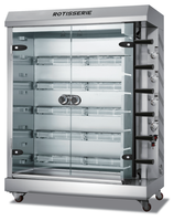Grill Rotatif Électrique Commercial Automatique en Acier Inoxydable pour 3 à 8 Poulets, Machine à Rôtir Durable pour Hôtels et Restaurants