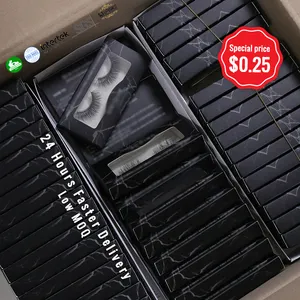 Popüler siyah renk 3D kirpik kağıt kirpik ambalaj hızlı teslimat siyah kağit kutu